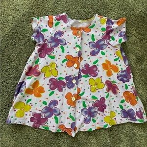 Baggy’s Playwear for Kids Purple Floral Button-Up Dress Size 5 100% Cotton